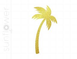 Gold Palm Tree Print And Cut Png