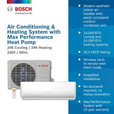 Bosch Max Performance Energy Star 24 000 Btu 2 Ton Ductless Mini Split Air Conditioner And Heat Pump 230 Volt 60 Hz White