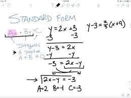 Writing Equations In Ax By C Form