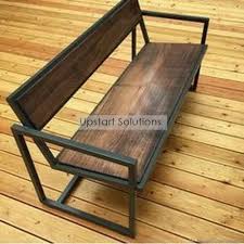 3 Seater Steel Wooden Outdoor Bench