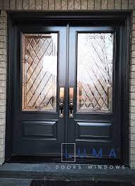 Double Steel Door With Painted Iron Ore