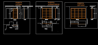 Sliding Doors In Wood And Glass Dwg