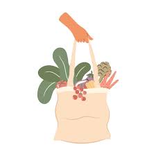Vector Hand Holding Grocery Bag