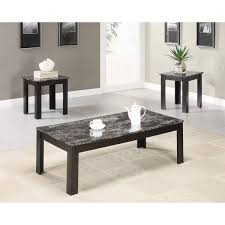 Three Piece Coffee Table Set With Black Finish By Coaster Fine Furniture