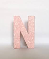 Pink Glitter Stand Up Letter Initial
