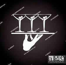 Waiter Hand Holding Tray With Martini