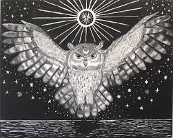 Owl Print Black And White Owl Wall Art