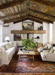 33 cozy living rooms with wooden beams