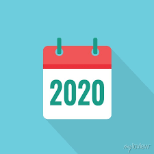 2020 Calendar Icon Flat Color New Year