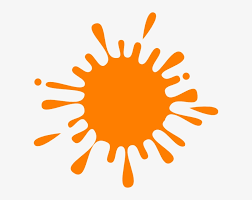 Orange Splash Ink Clip Art Icon