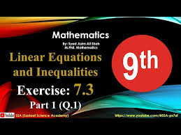 7 3 Part 1 Class 9th Linear Equations