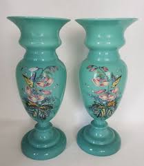 Thomas Webb Blue Opaline Art Glass Vase
