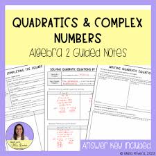 Quadratic Functions Complex Numbers