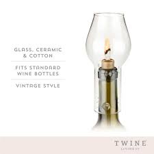 Twine Wine Bottle Hurricane Lamp