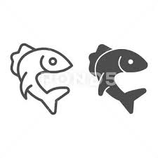 Fish Pike Line And Solid Icon Fish
