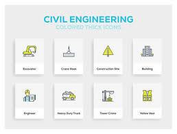 Civil Engineering Icon Design Stock