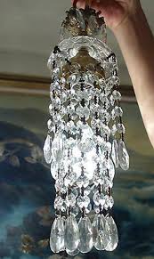 Lamp Chandelier Brass Crystal Pris