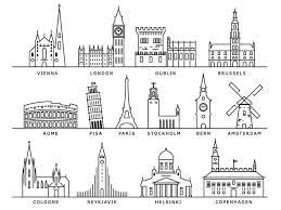 European Cities Landmarks City Icon