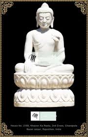 White Handmade God Buddha Marble Statue