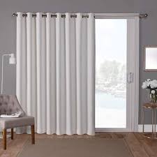 Sateen Blackout Solid Grommet Top Wide Patio Curtain Panel Vanilla White 100x84 Exclusive Home