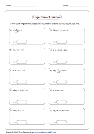 Logarithms Worksheets Math Worksheets