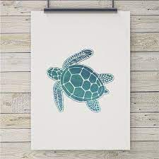 Sea Turtle Art Print Coastal Art