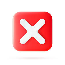Red Cross Check Mark Icon On