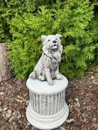 Stone Figure Dog Collie Dog Memorial