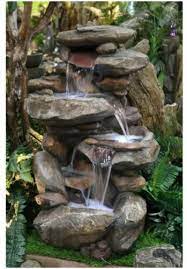 Outdoor Water Fountain Lighted Faux