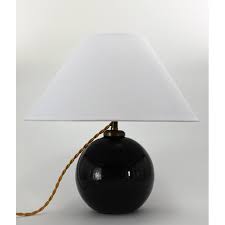 Vintage Black Opal Glass Ball Lamp 1930