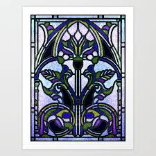 Glowing Art Nouveau Stain Glass