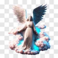 White Angel Statue Floating In