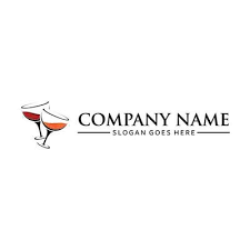 Wine Glass Logo Design Icon Vector On