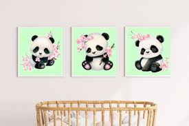 Pandas And Cherry Blossom Graphic By