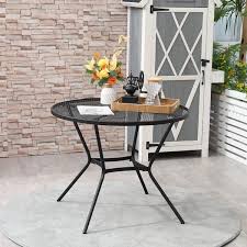 Round Metal Outdoor Dining Table