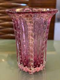 Pink Barovier Murano Glass Vase 1950s