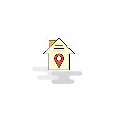 Flat House Location Icon Vector