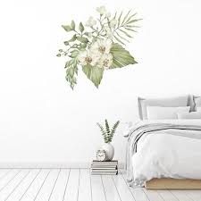 White Flower Tropical Fl Decor Wall
