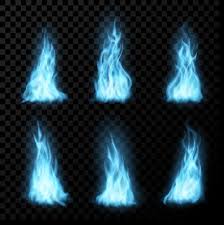 Blue Flames Realistic Vector Fire