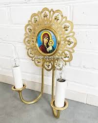 Church Wall Sconce With Icon Mother Of
