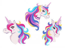 Magic Unicorns With Colorful Horns And