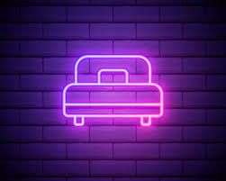 Bed Neon Icon Elements Of Furniture