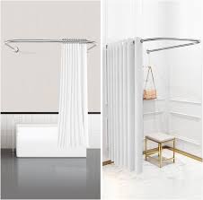 Misounda U Shaped Corner Shower Curtain