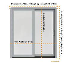 Jeld Wen 72 In X 80 In W 2500 Contemporary Silver Clad Wood Right Hand Full Lite Sliding Patio Door W Stained Interior