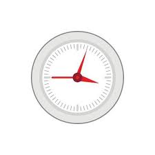 Round Wall Clock With Red Arrows Icon