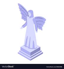 Angel Statue Icon Isometric Style