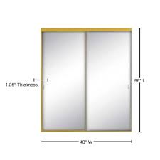 Contractors Wardrobe 48 In X 96 In Style Lite Bright Gold Aluminum Frame Mirrored Interior Sliding Closet Door Bright Gold Finish