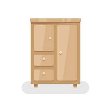 Flat Design Cupboard Icon Isolated On