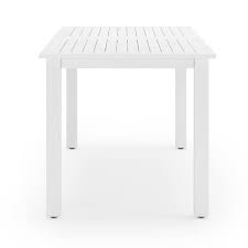60 In White 6 Person Plastic Wood Indoor Outdoor Compatible Rectangular Outdoor Dining Table