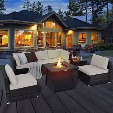 7pcs Rattan Patio Sectional Furniture